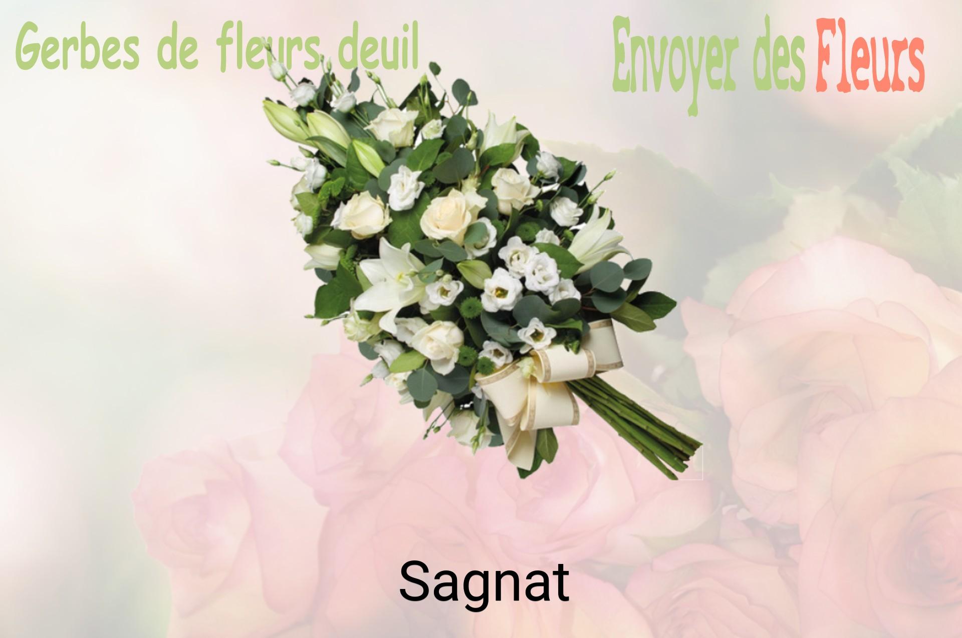 Gerbe de fleurs de deuil livrée à Sagnat